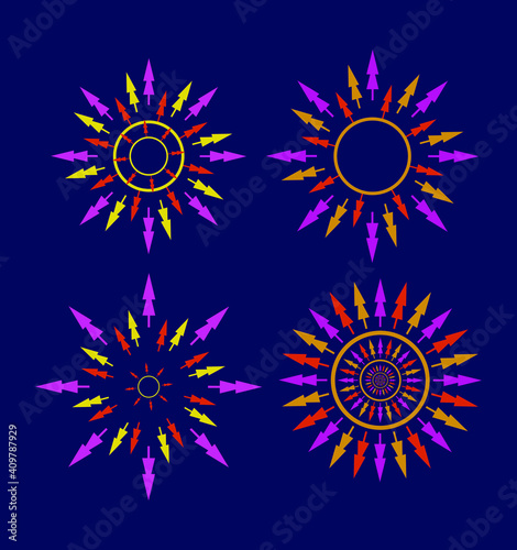 abstract circle of trees in different colors, catchy and stylish design element, could be used as a poster, print and element of decor