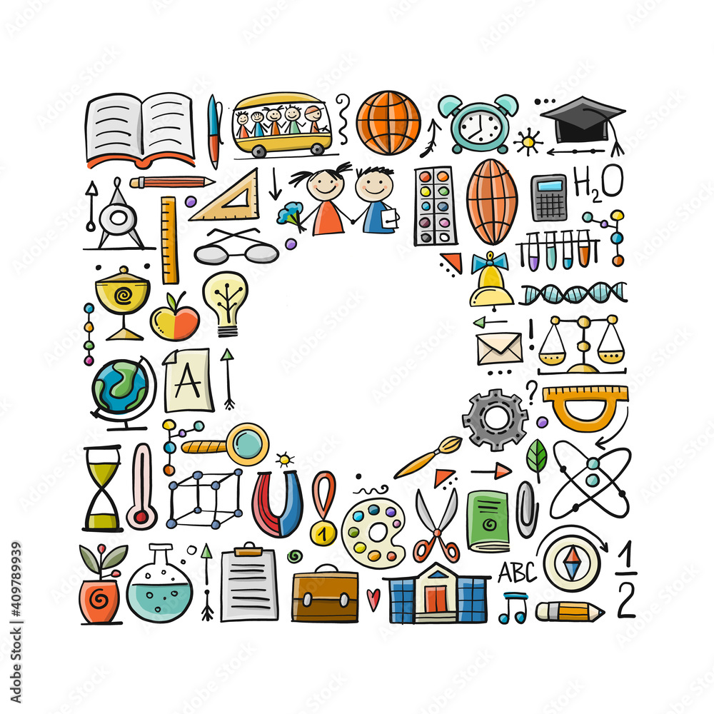 Back to School. Icons set. Art Background for your design Back to School. Icons set. Art Background for your design