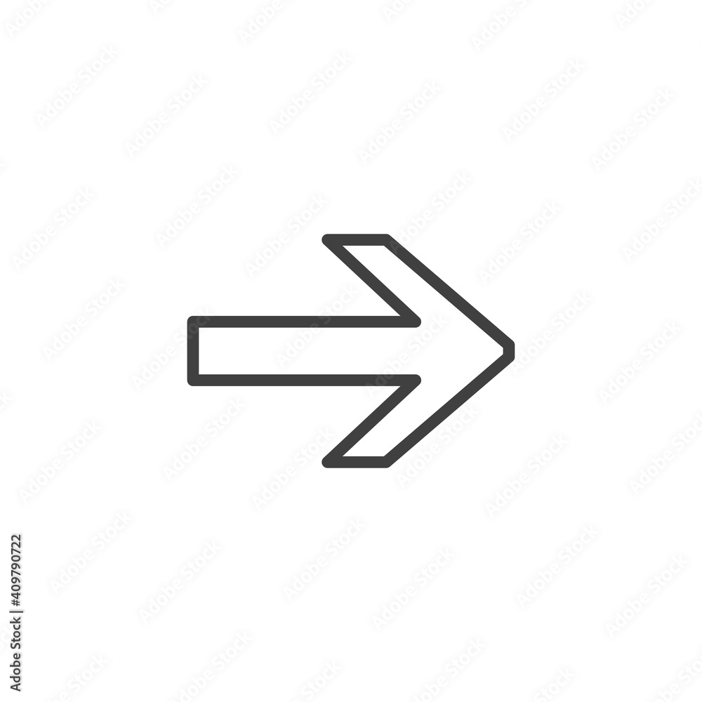 Right arrow line icon. linear style sign for mobile concept and web design. Exit way arrow outline vector icon. Symbol, logo illustration. Vector graphics Right arrow line icon. linear style sign for mobile concept and web design. Exit way arrow outline vector icon. Symbol, logo illustration. Vector graphics