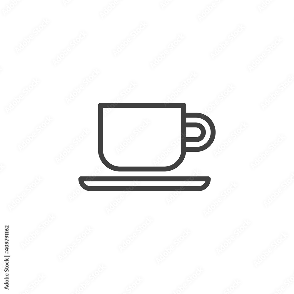 Coffee cup line icon. linear style sign for mobile concept and web design. Coffee cafe outline vector icon. Symbol, logo illustration. Vector graphics Coffee cup line icon. linear style sign for mobile concept and web design. Coffee cafe outline vector icon. Symbol, logo illustration. Vector graphics