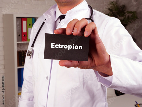 Medical concept meaning Ectropion with inscription on the page. photo