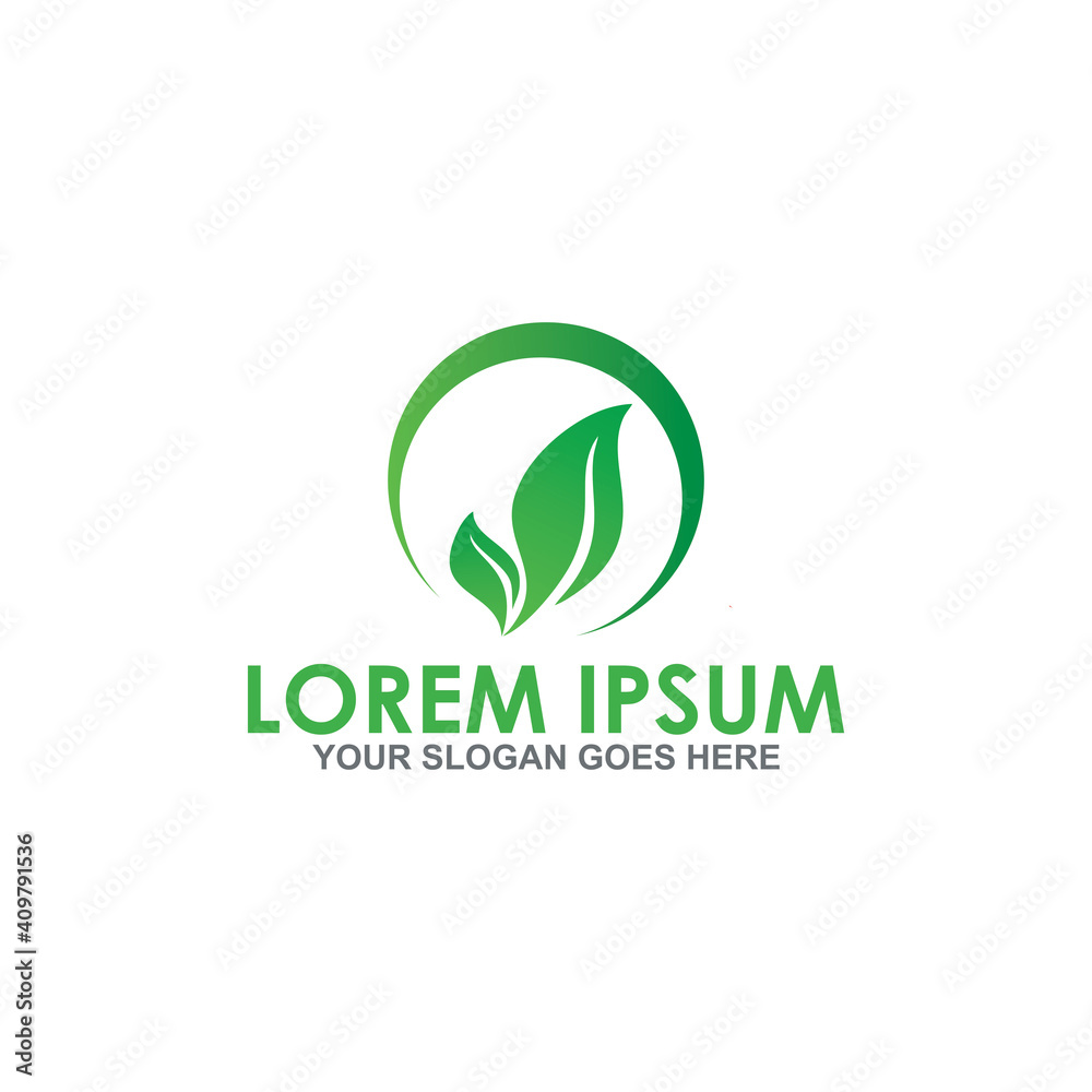 green nature vector , nature leaf logo