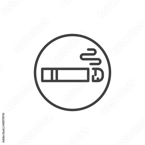 Smoking area sign line icon. linear style sign for mobile concept and web design. Cigarette smoking zone outline vector icon. Symbol, logo illustration. Vector graphics © alekseyvanin