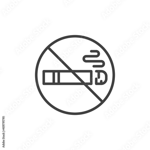 No smoking sign line icon. linear style sign for mobile concept and web design. No smoking ban outline vector icon. Symbol, logo illustration. Vector graphics