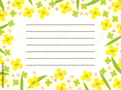Yellow rapeseed letter frame