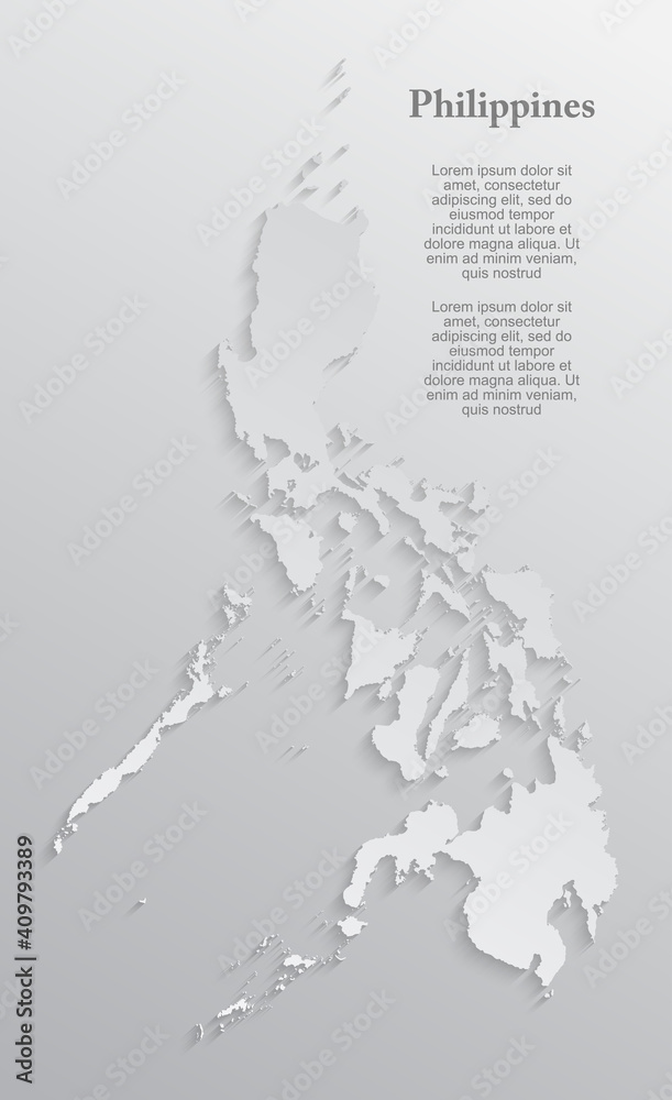 Vector Asia country map Philippines, info graphic