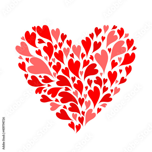 Valentine greeting card. Red heart shape for your design