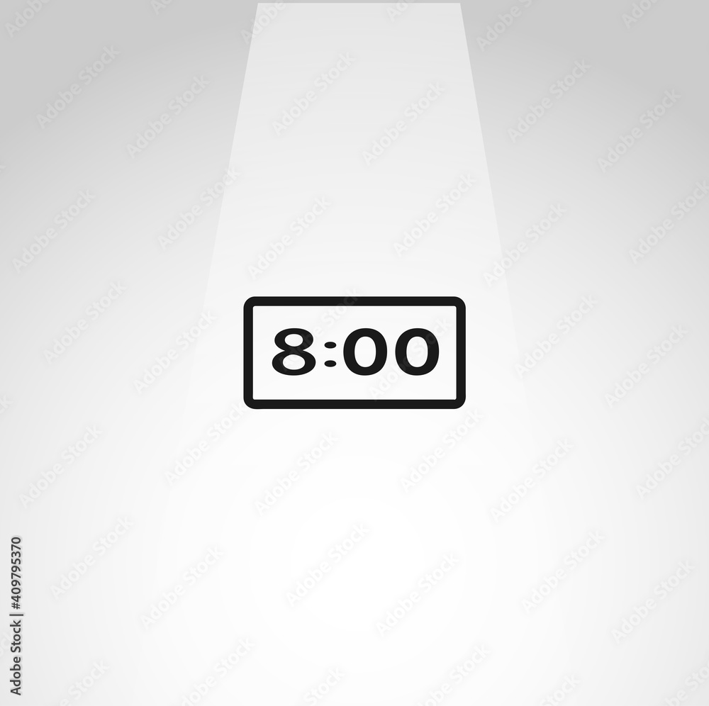 Digital clock vector icon, Digital clock simple isolated icon Digital clock vector icon, Digital clock simple isolated icon