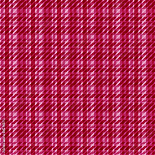 Vector Twill Plaid check red color Pattern. Seamless fabric texture.