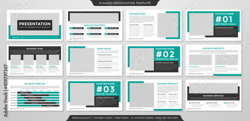 multipurpose business presentation template with clean style and modern concept use for business infographic and annual report