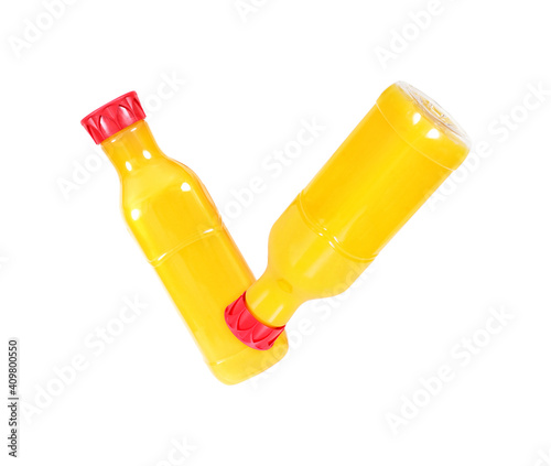 Orange juice bottle mockup isolated on white background