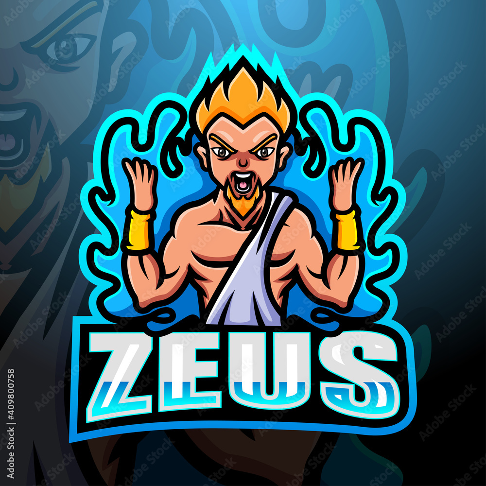 Zeus mascot esport logo design Zeus mascot esport logo design