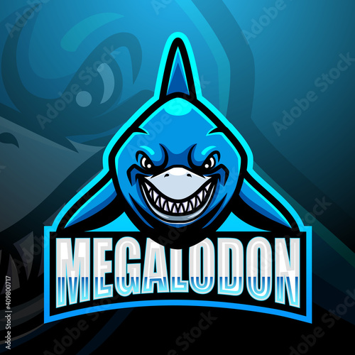 Megalodon mascot esport logo design