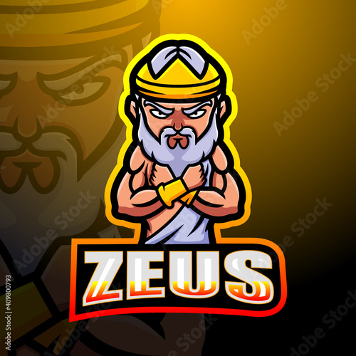 Zeus mascot esport logo design
