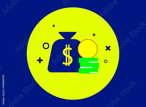 Concept of cash, stock investment money, vector