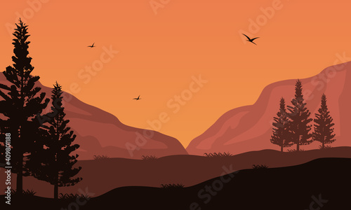 A beautiful sky color at twilight in the afternoon. Vector illustration