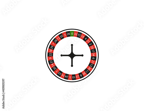 Casino, roulette, spin icon. Vector illustration, flat design.