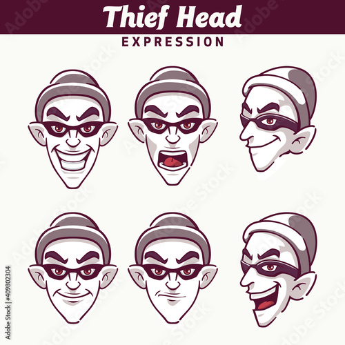 Thief Head Expression Set Emoticon