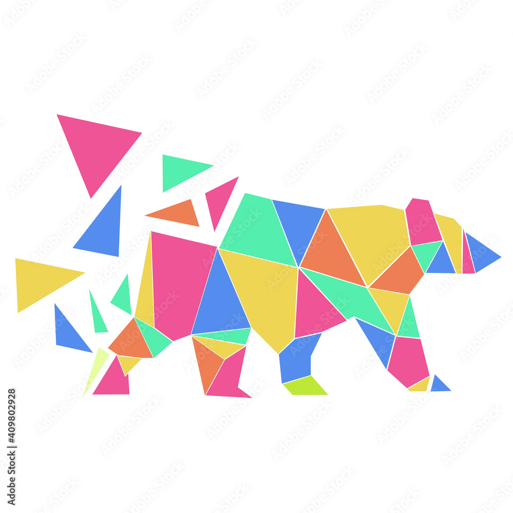 colorful bear graphic triangles illustration colorful bear graphic triangles illustration