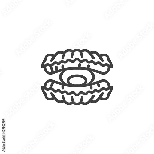 Bivalve molluscs line icon. linear style sign for mobile concept and web design. Seashell, marine animal outline vector icon. Symbol, logo illustration. Vector graphics