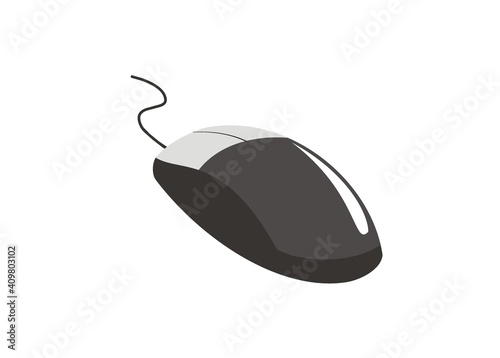 Computer mouse. Simple flat illustration