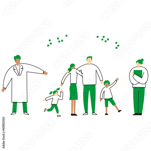 SDGs: Goal 1. Image illustration of 'GOOD HEALTH AND WELL-BEING'.  Vector illustration on white background.