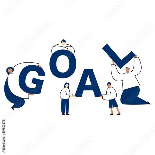 SDGs: Goal 17. Image illustration of 'PARTNERSHIPS'.  Vector illustration on white background.