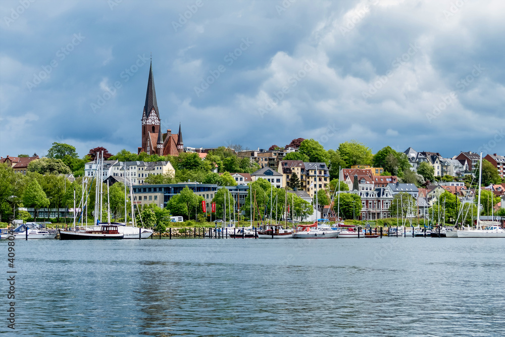 Harbour of Flensburg by the Flensburg Firth, Schleswig Holstein, Germany