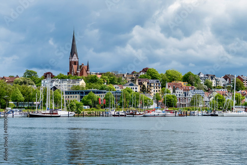 Konstfotografi Harbour of Flensburg by the Flensburg Firth, Schleswig Holstein, Germany