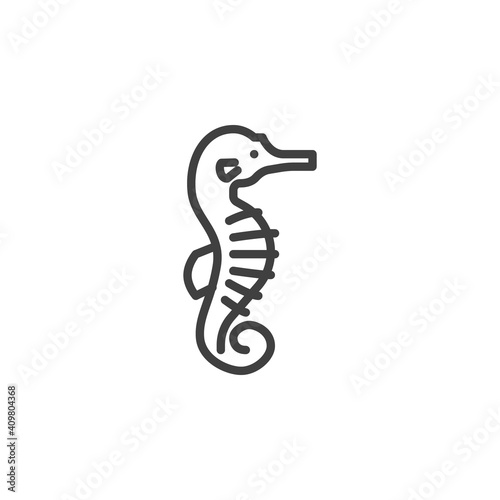Seahorse line icon. linear style sign for mobile concept and web design. Seahorse animal outline vector icon. Symbol, logo illustration. Vector graphics