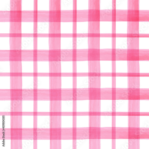 Red watercolor checkered pattern. 