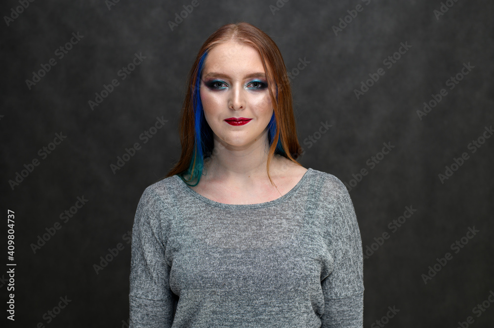 Beauty fashion model girl with excellent makeup. Portrait of a beautiful girl with dyed hair, professional hair coloring. Beauty fashion model girl with excellent makeup. Portrait of a beautiful girl with dyed hair, professional hair coloring.