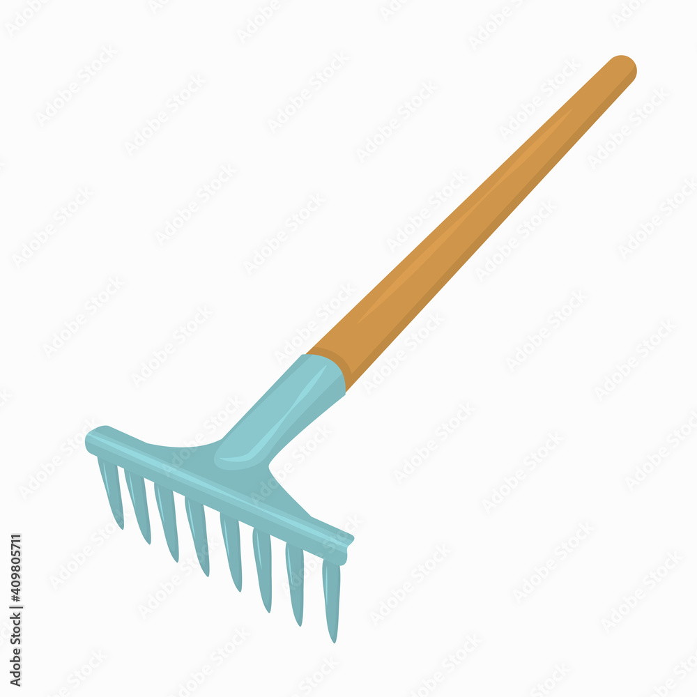 garden rake isolated on white background