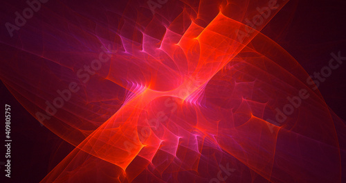 3D rendering abstract multicolor fractal light background