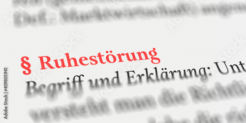 Ruhestörung rechtlich erklärt mit Paragraph Zeichen