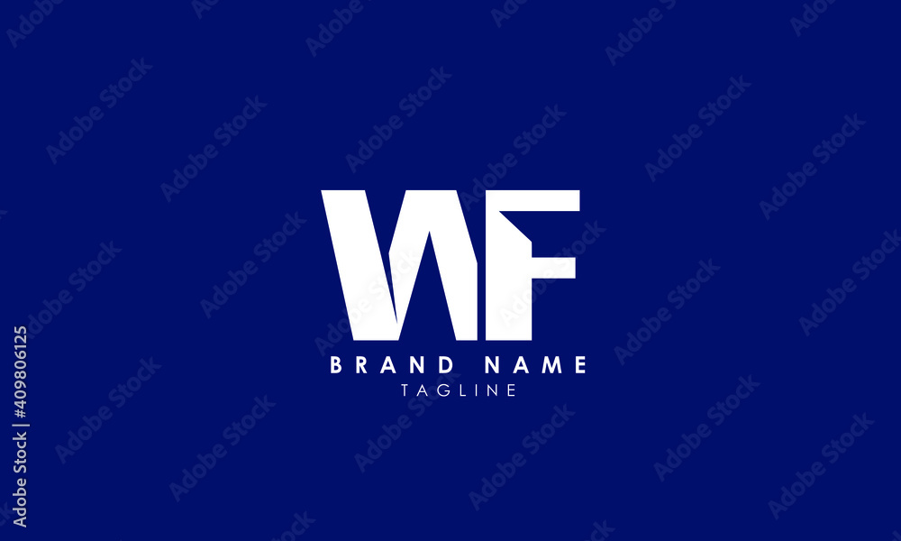 Obraz premium Alphabet letters Initials Monogram logo WF, FW, W and F, Alphabet Letters WF minimalist logo design in a simple yet elegant font, Unique modern creative minimal circular shaped fashion brands