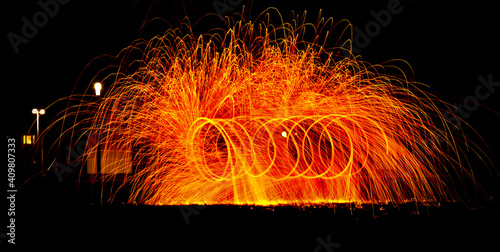 Stahlwolle funken kreis