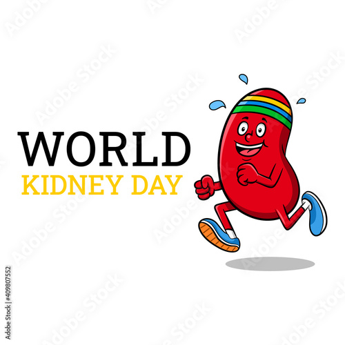 Run Exercise Of Kidney Cartoon Character