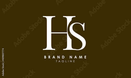 Alphabet letters Initials Monogram logo HS, SH, H and S, Alphabet Letters HS minimalist logo design in a simple yet elegant font, Unique modern creative minimal circular shaped fashion brands