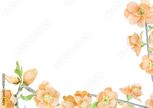 Pastel Watercolor Flowers Art Background peach spring