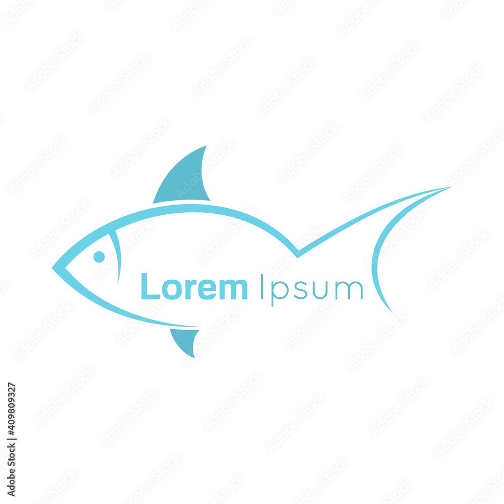 Vector fish icon. Logo template isolated on white background. Vector fish icon. Logo template isolated on white background.