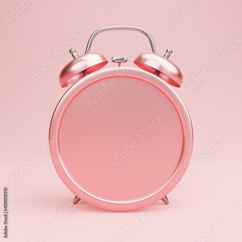 Clock time mockup on pink pastel background.