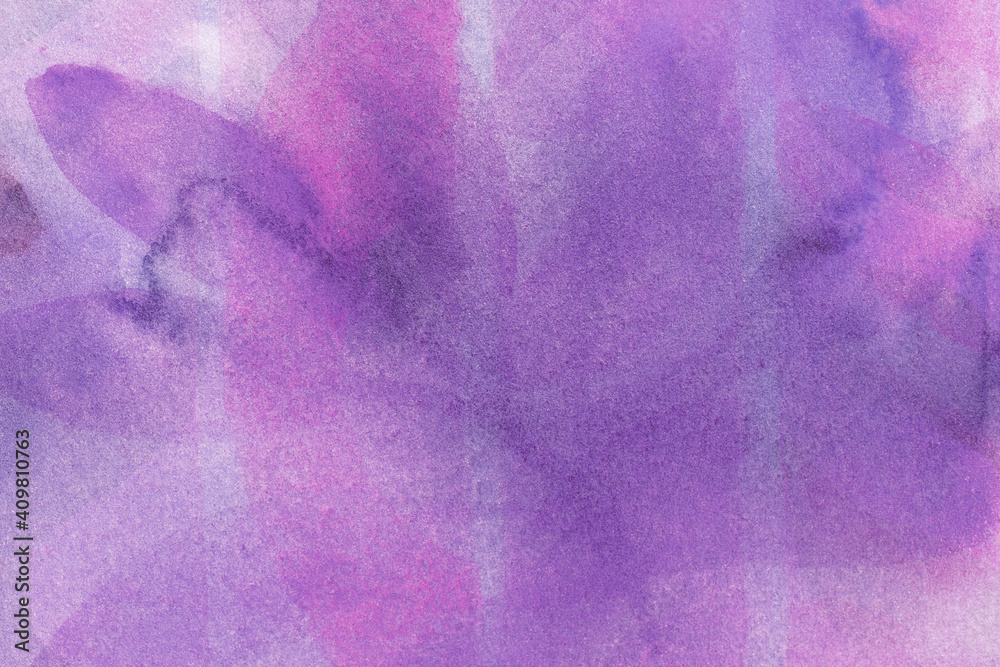 Fototapeta premium Abstract art background purple and lilac colors. Watercolor painting on canvas.