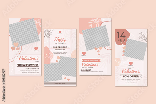 valentines day sales social media stories template