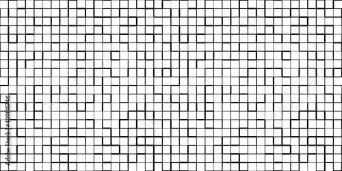 Seamless vector pattern in random lines square grid.