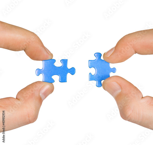 Hands and puzzle