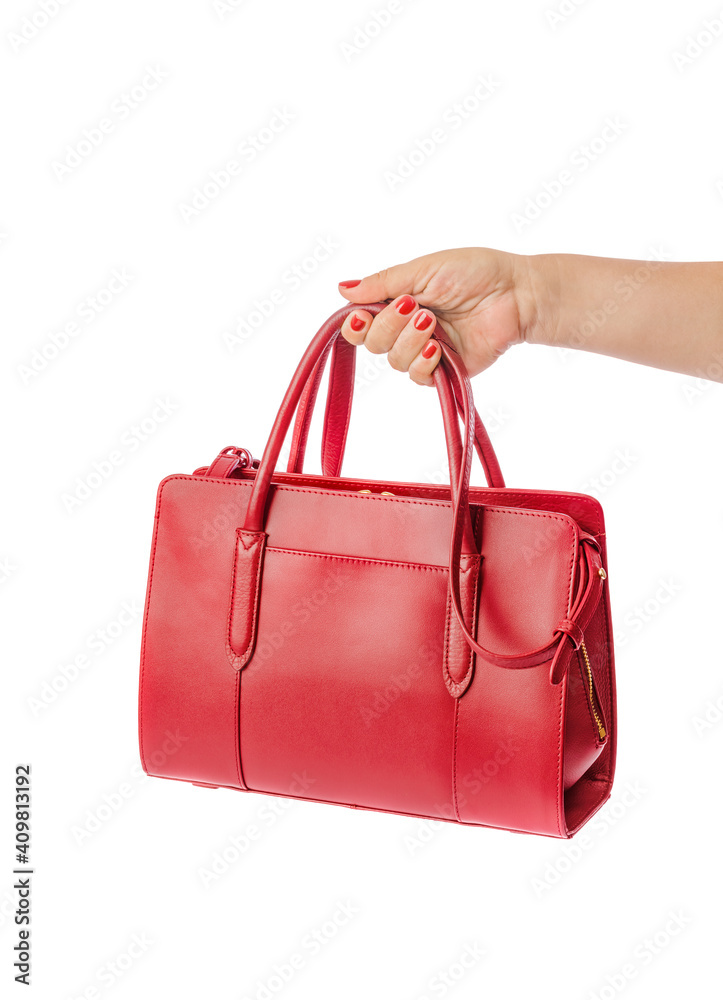 Red bag in hand