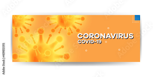 Creative Covid-19  (Corona virus -2019-nCoV ) Banner background template Word with Icons , Editable vector template