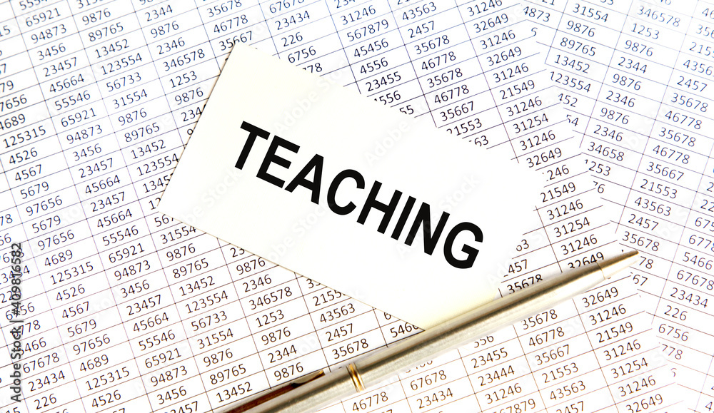 On the card text Teaching, next to the pen, the background are the rules. On the card text Teaching, next to the pen, the background are the rules.
