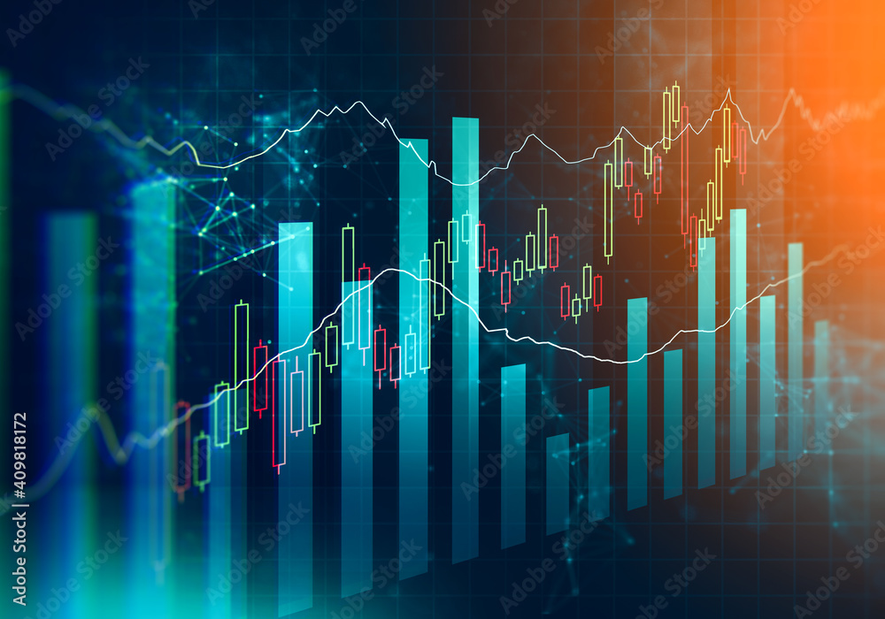 Obraz Illustration of global trading market changes. Abstract business